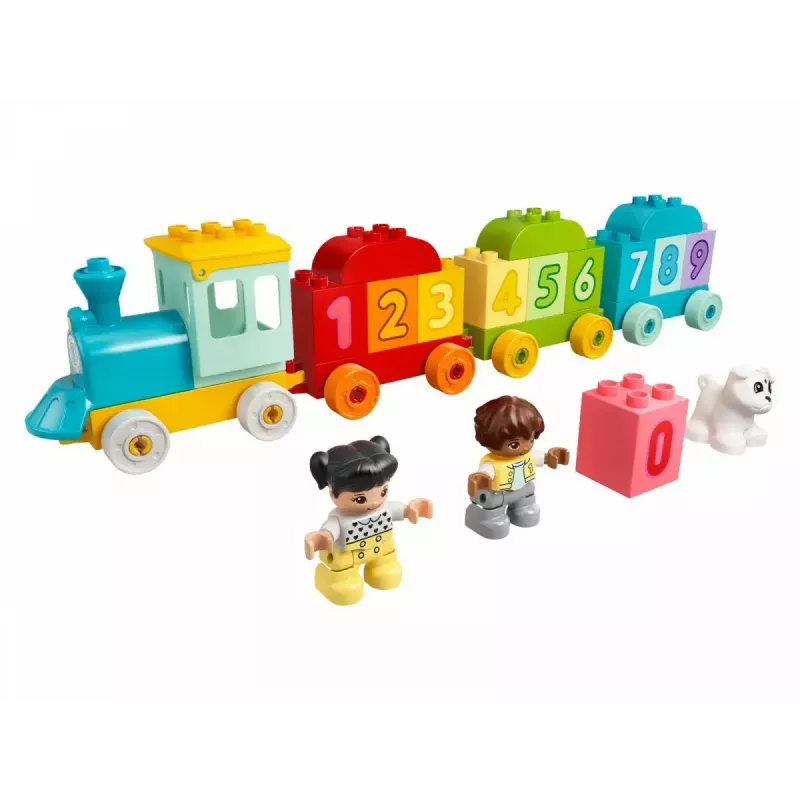 LEGO DUPLO Tren de los números 10954 – tren didáctico con vagones numerados para contar y clasificar