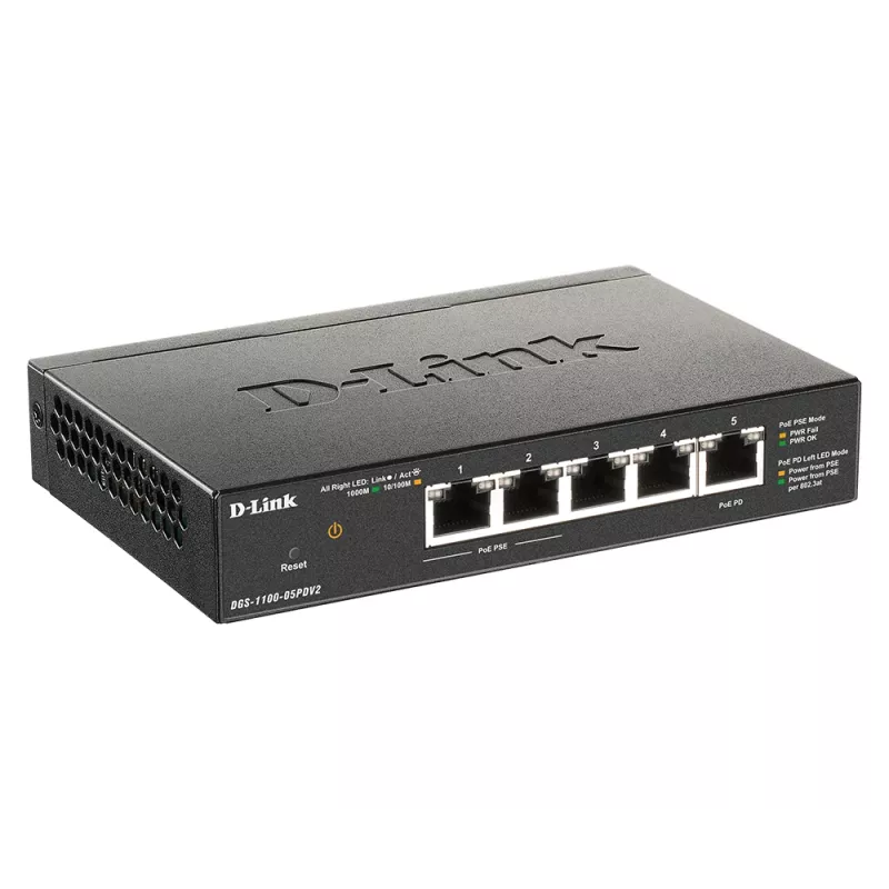 Switch Gigabit PoE Smart Managed D-Link de 5 puertos con 1 puerto PD