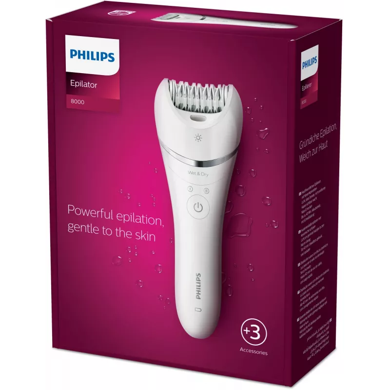 Depiladora Philips BRE700/00, 32 pinzas, húmedo y seco, inalámbrica, 40 min. de autonomía, 2 velocidades, lavable