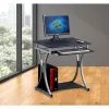Techly Compact Desk para PC con bandeja extraíble para teclado, negro grafito ICA-TB 328BK