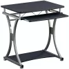 Techly Compact Desk para PC con bandeja extraíble para teclado, negro grafito ICA-TB 328BK
