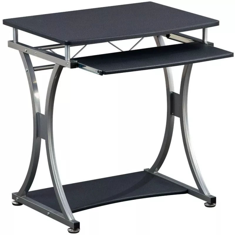 Techly Compact Desk para PC con bandeja extraíble para teclado, negro grafito ICA-TB 328BK