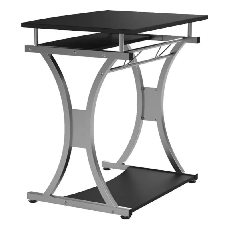 Techly Compact Desk para PC con bandeja extraíble para teclado, negro grafito ICA-TB 328BK