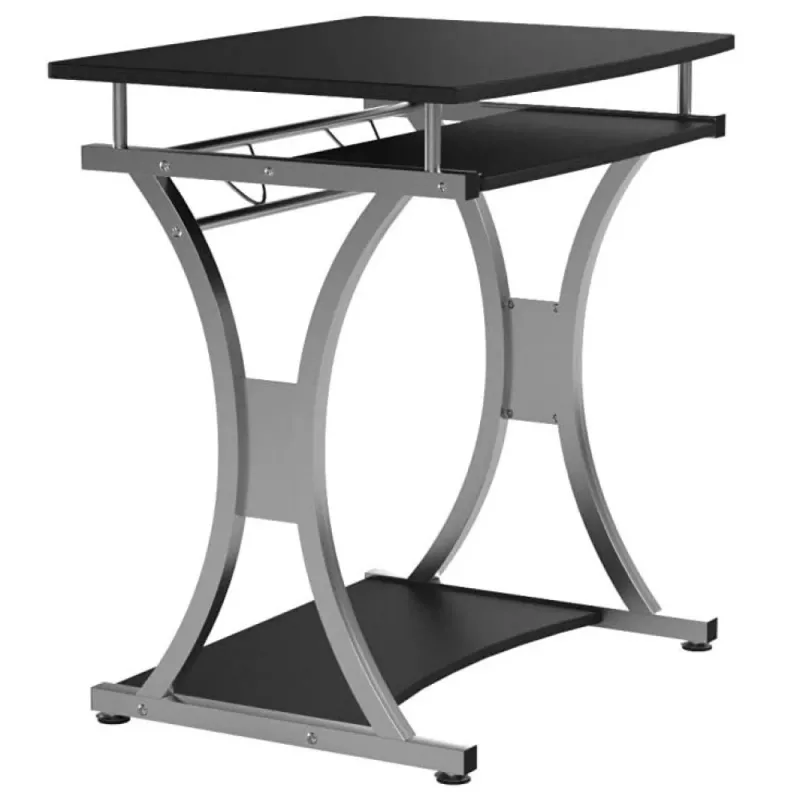 Techly Compact Desk para PC con bandeja extraíble para teclado, negro grafito ICA-TB 328BK