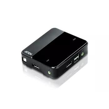 Switch KVM ATEN 2 puertos USB 4K DisplayPort 1.2 (cable KVM incluido)
