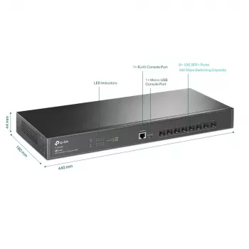 Switch gestionado L2+ TP-Link Omada 8 puertos 10GE SFP+
