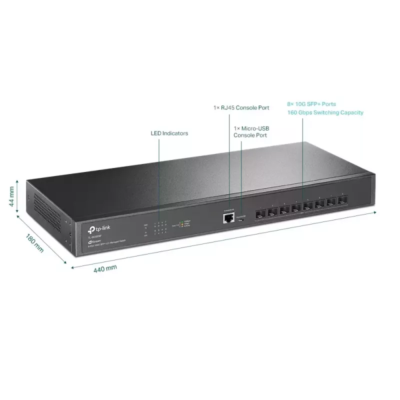 Switch gestionado L2+ TP-Link Omada 8 puertos 10GE SFP+