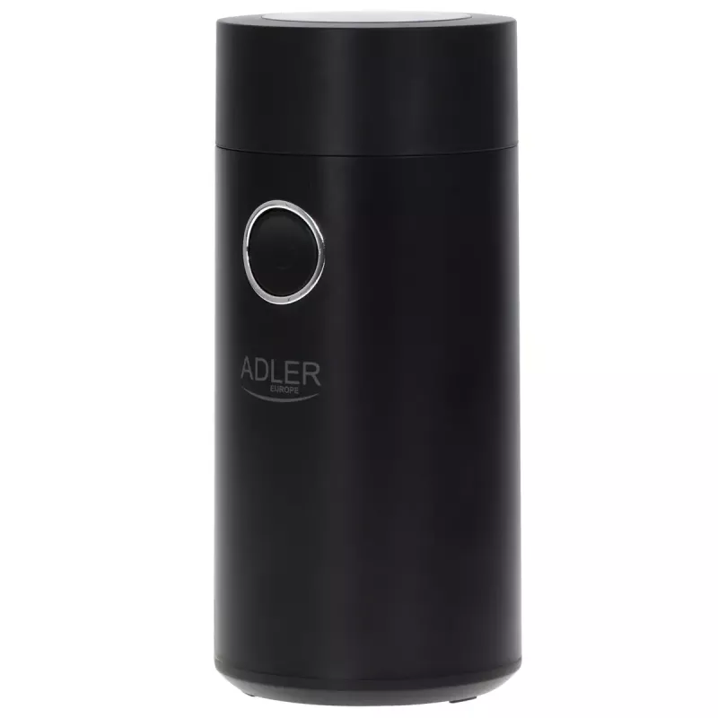 Molino de muelas Adler AD4446BS — 150 W, muelas de acero inoxidable, depósito de granos 75 g, negro