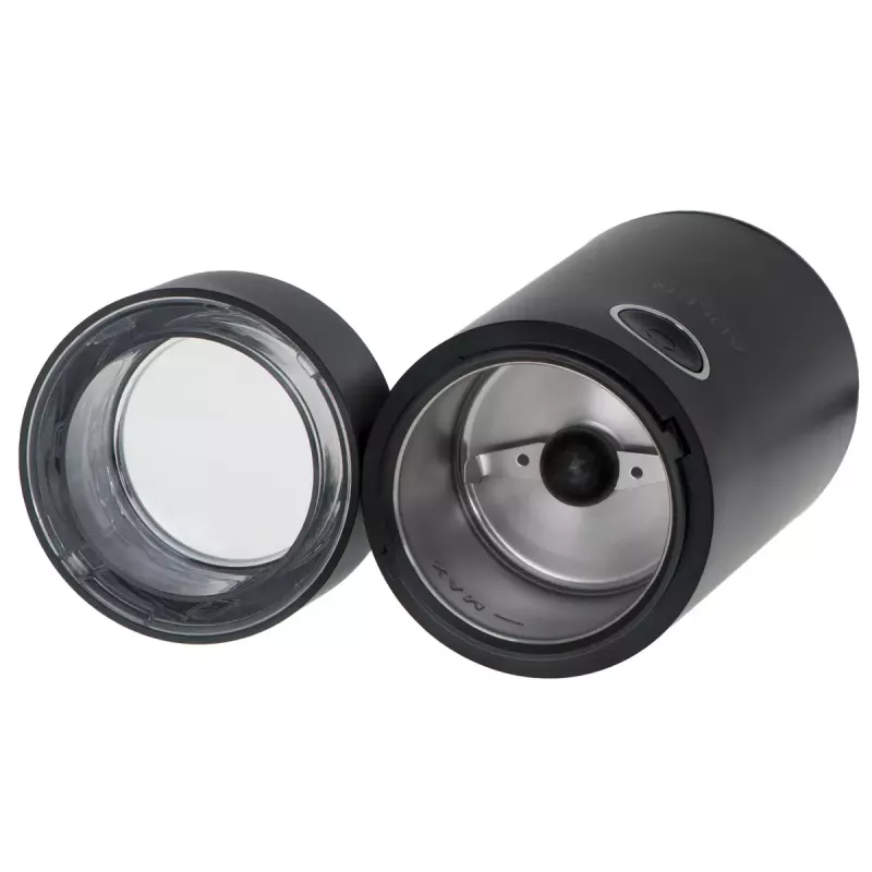 Molino de muelas Adler AD4446BS — 150 W, muelas de acero inoxidable, depósito de granos 75 g, negro