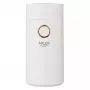 Molino de café con muelas Adler AD4446WG — molinillo de café eléctrico, muelas de acero inoxidable, depósito de granos 75 g, 150 W, blanco