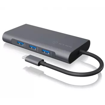 ICY BOX IB-DK4040-CPD con cable USB 3.2 Gen 1 (3.1 Gen 1) Type-C antracita, negro