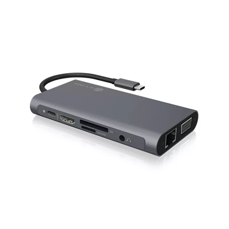 ICY BOX IB-DK4040-CPD con cable USB 3.2 Gen 1 (3.1 Gen 1) Type-C antracita, negro