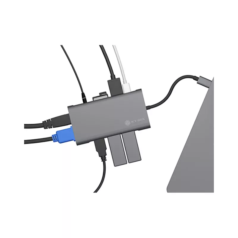 ICY BOX IB-DK4040-CPD con cable USB 3.2 Gen 1 (3.1 Gen 1) Type-C antracita, negro