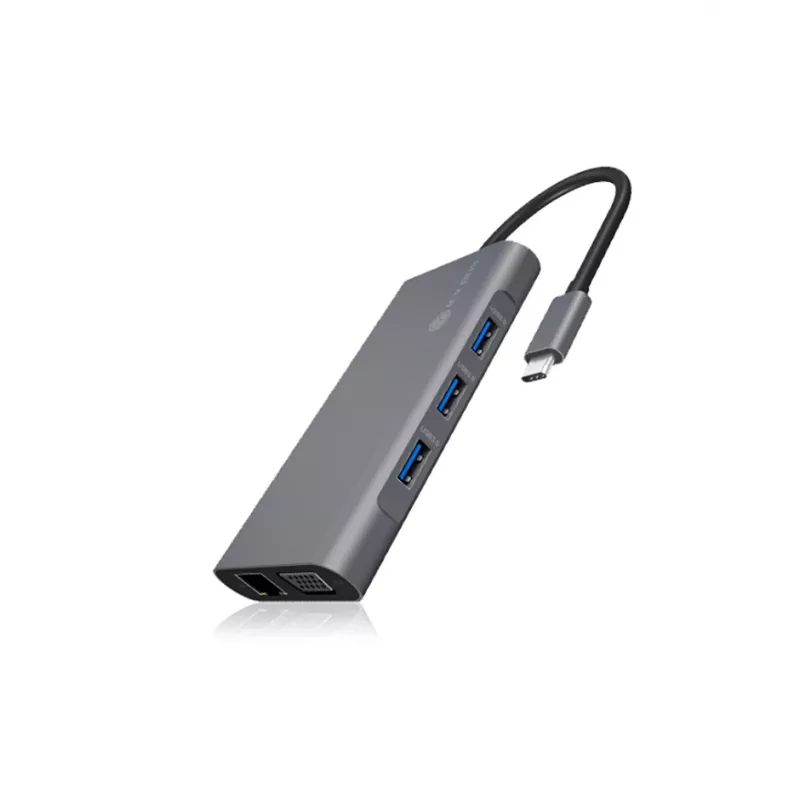 ICY BOX IB-DK4040-CPD con cable USB 3.2 Gen 1 (3.1 Gen 1) Type-C antracita, negro