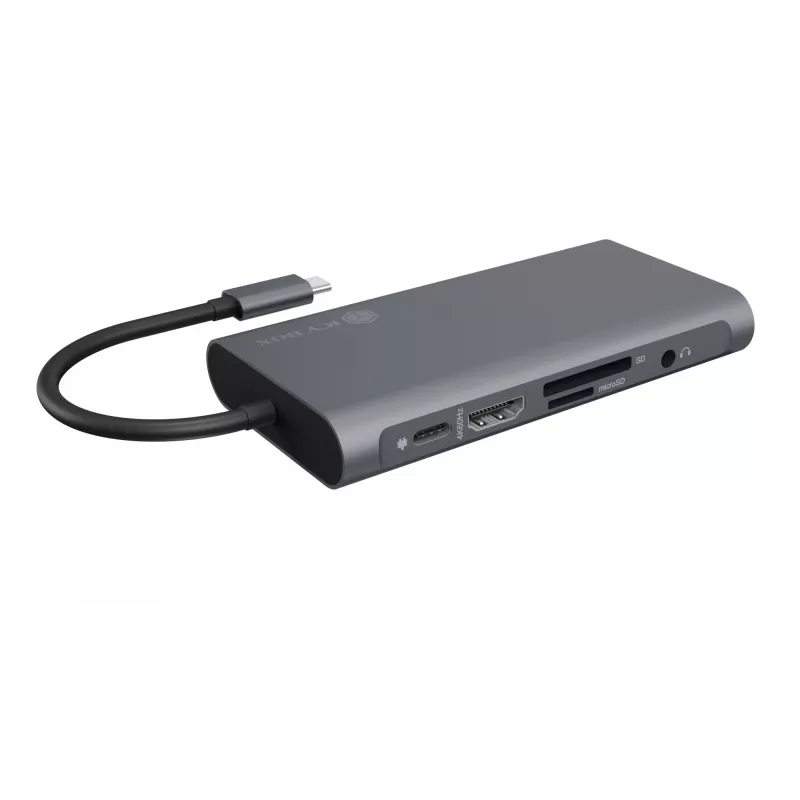 ICY BOX IB-DK4040-CPD con cable USB 3.2 Gen 1 (3.1 Gen 1) Type-C antracita, negro