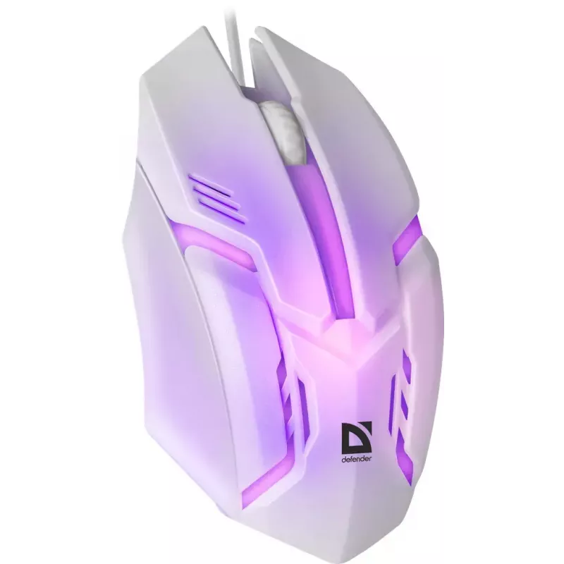 Defender Cyber MB-560L ratón gaming con cable, blanco, retroiluminación de 7 colores