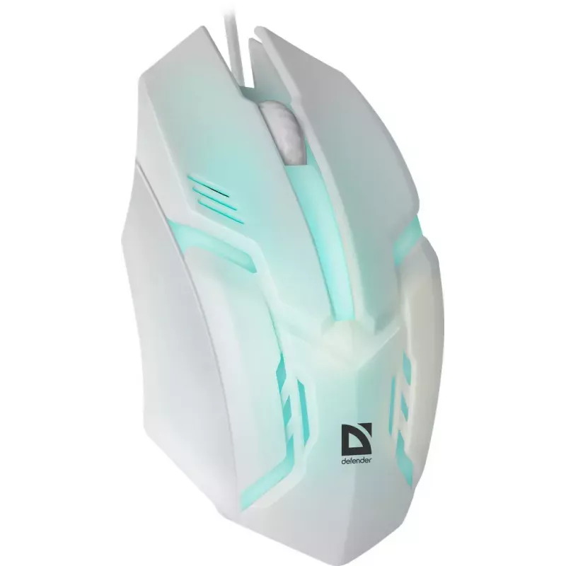 Defender Cyber MB-560L ratón gaming con cable, blanco, retroiluminación de 7 colores