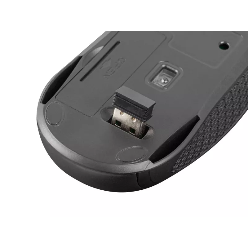 Ratón óptico inalámbrico NATEC Jay 2 RF — 2,4 GHz, 1600 DPI, ambidiestro, 4 botones, negro