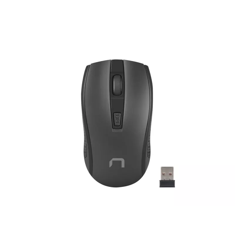 Ratón óptico inalámbrico NATEC Jay 2 RF — 2,4 GHz, 1600 DPI, ambidiestro, 4 botones, negro