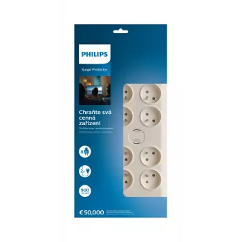 Protector contra sobretensiones Philips SPN7080WA/60 Blanco 8 toma(s) AC 2 m