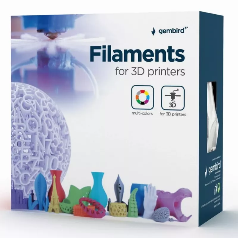 Filamento PLA-PLUS GEMBIRD, blanco, 1,75 mm, 1 kg