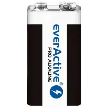 Pila alcalina de 9V everActive EV6LR61-PRO, 9 V, 650 mAh, 26,4×48,5×16 mm, 1 ud.