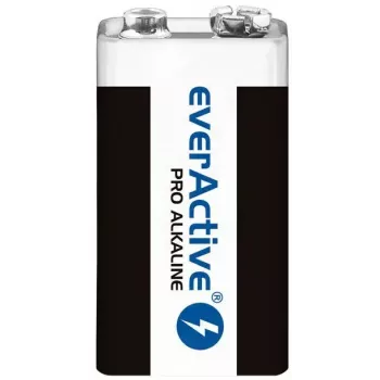 Pila alcalina de 9V everActive EV6LR61-PRO, 9 V, 650 mAh, 26,4×48,5×16 mm, 1 ud.