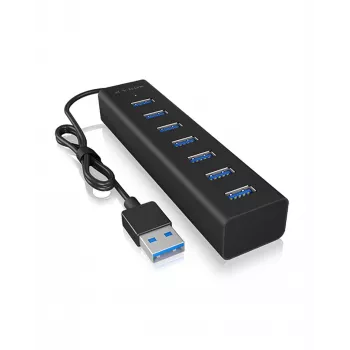 ICY BOX IB-HUB1700-U3 USB 3.2 Gen 1 (3.1 Gen 1) Type-A 5000 Mbit/s Negro