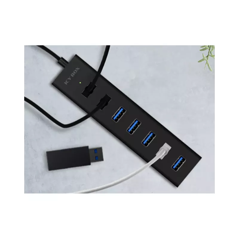 ICY BOX IB-HUB1700-U3 USB 3.2 Gen 1 (3.1 Gen 1) Type-A 5000 Mbit/s Negro