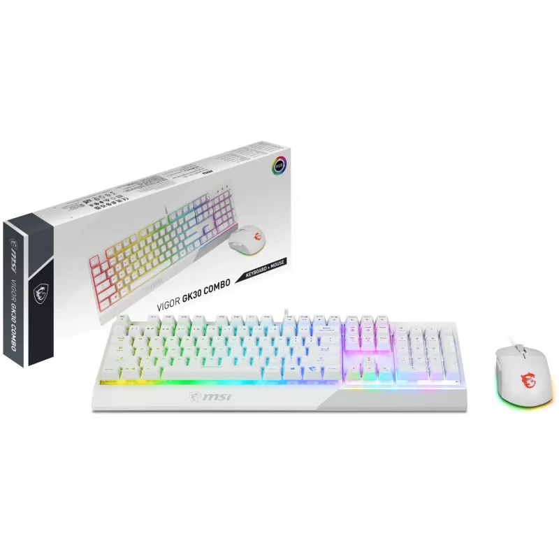 Pack de teclado y ratón gaming MSI VIGOR GK30 COMBO WHITE