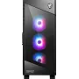 MSI MPG VELOX 100R caja de PC Mid Tower, E-ATX, cristal templado, 4 ventiladores ARGB de 120 mm, 2x USB 3.0 + 1x USB-C, 2x 3,5″ + 2x 2,5″ bahías, negra