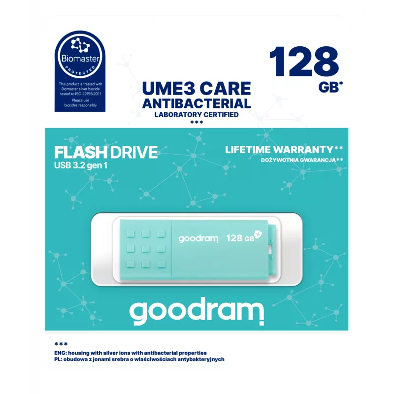 Memoria USB Goodram UME3 128 GB USB Type-A 3.2 Gen 1 (3.1 Gen 1) Turquesa
