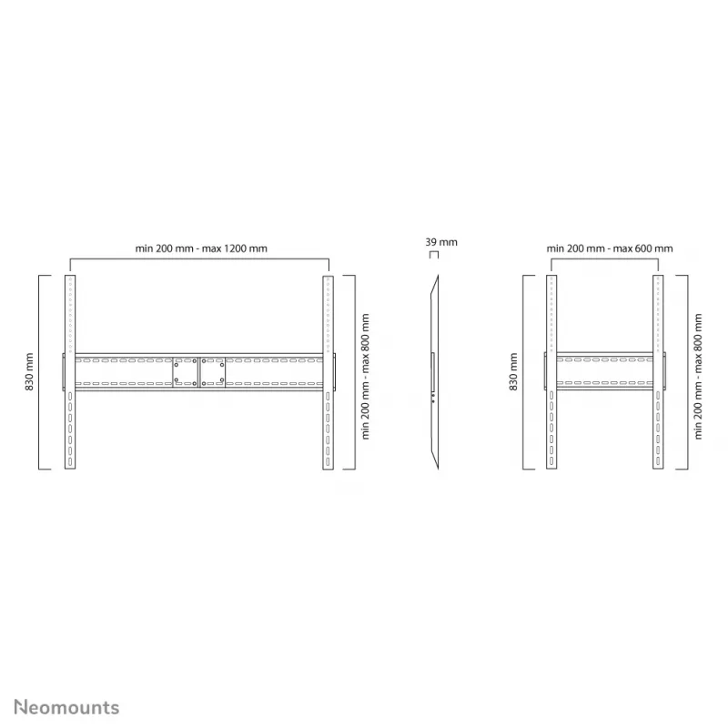 Soporte de pared para TV Neomounts LFD-W1500 60-100 pulgadas – fijo – horizontal y vertical