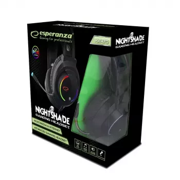 Auriculares gaming con cable ESPERANZA EGH470 — over-ear, 3,5 mm, cable de 2 m, retroiluminación, 32 Ω, 105 dB