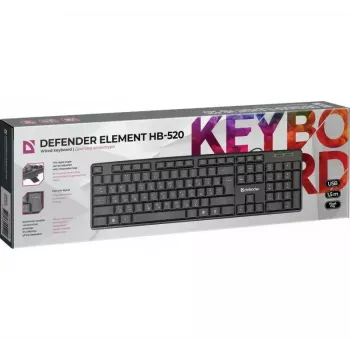 Teclado USB con cable DEFENDER HB-520 – diseño compacto, conexión USB