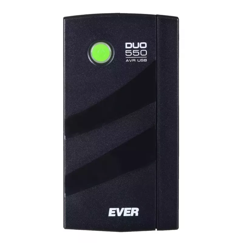 Sistema de alimentación ininterrumpida EVER DUO 550 PL AVR USB 550 VA, 0,55 kVA / 330 W, line-interactive, 3 salidas C13, batería 12V 5Ah