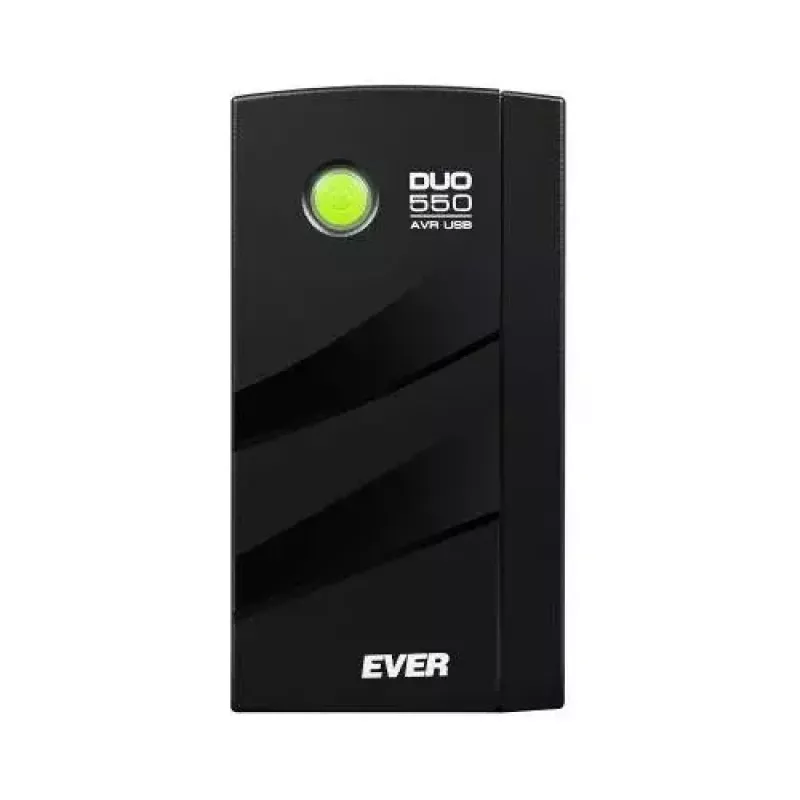 Sistema de alimentación ininterrumpida EVER DUO 550 PL AVR USB 550 VA, 0,55 kVA / 330 W, line-interactive, 3 salidas C13, batería 12V 5Ah