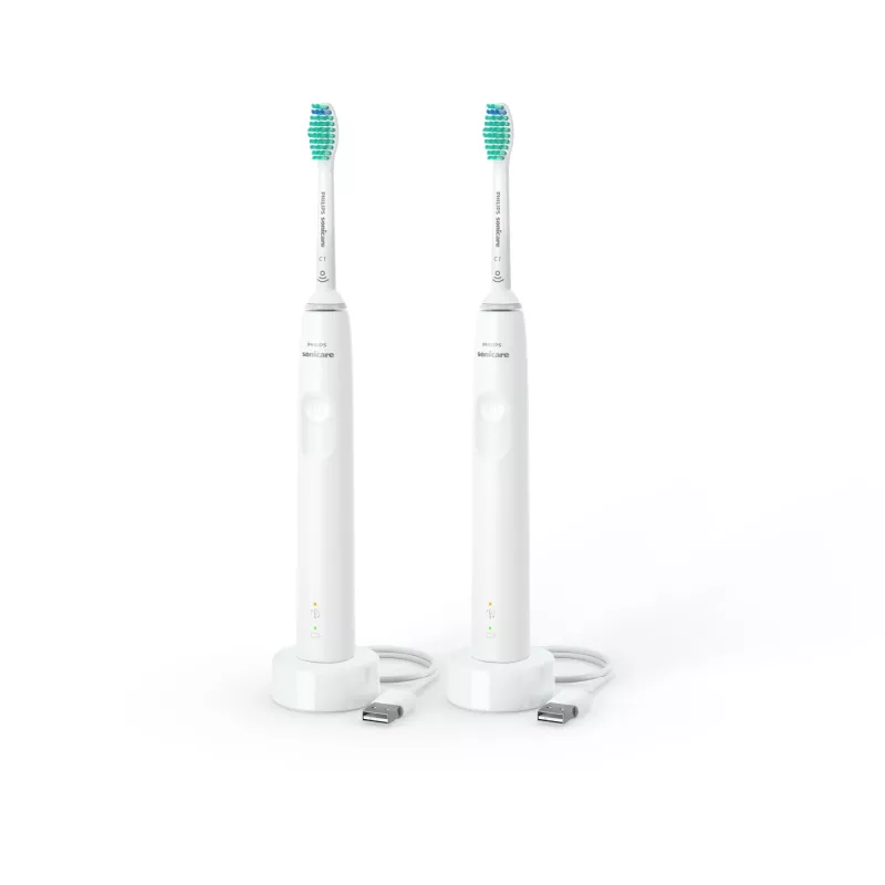 Philips 3000 series 3100 series HX3675/13 pack de 2 cepillos dentales sónicos - blanco