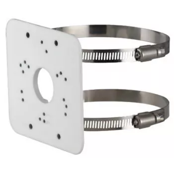 Fijación a mástil Dahua PFA152-E, aleación de aluminio, blanca, para mástiles Ø80–150 mm
