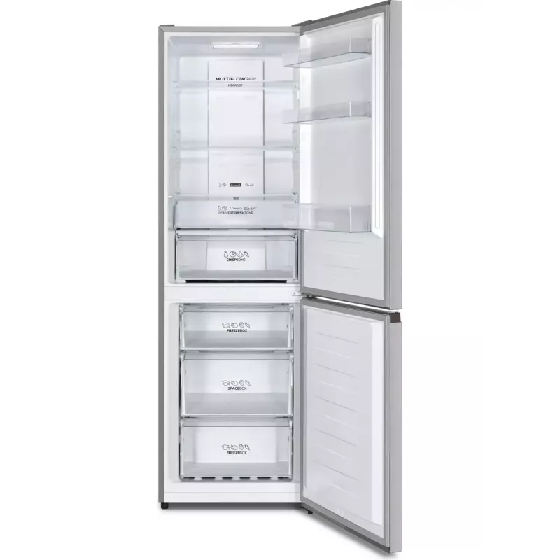 Frigorífico combi independiente Gorenje NRK6192AS4, 304 L (frigorífico 207 L / congelador 97 L), No Frost, gris