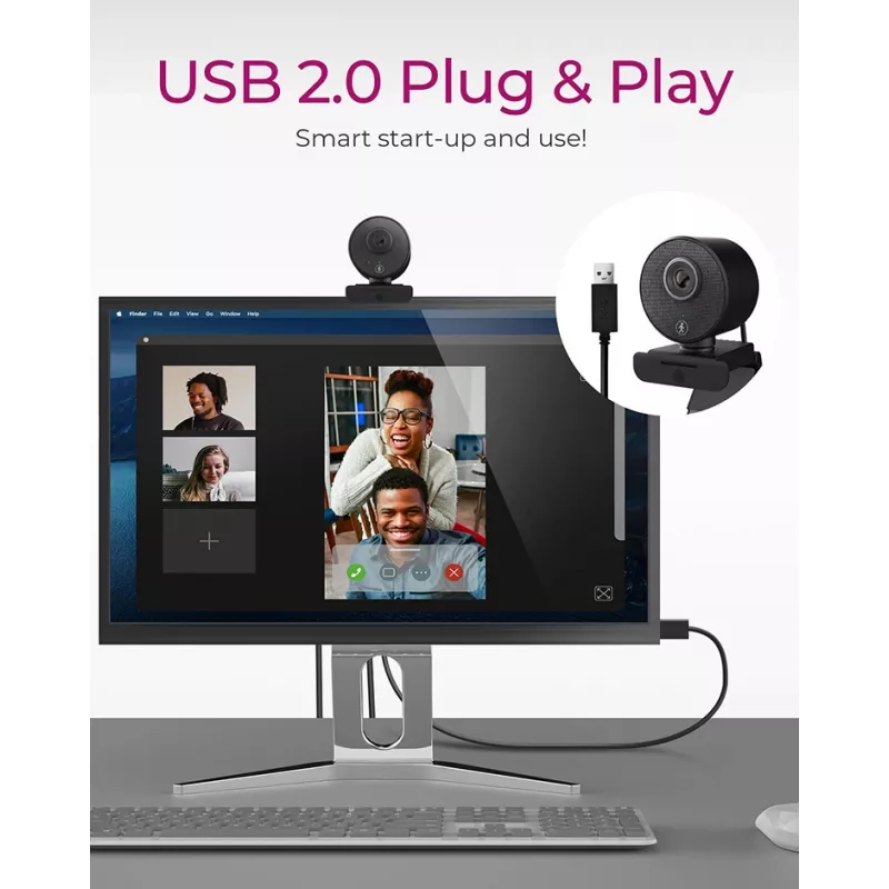 Webcam ICY BOX IB-CAM501-HD 1920 x 1080 píxeles USB 2.0 negra