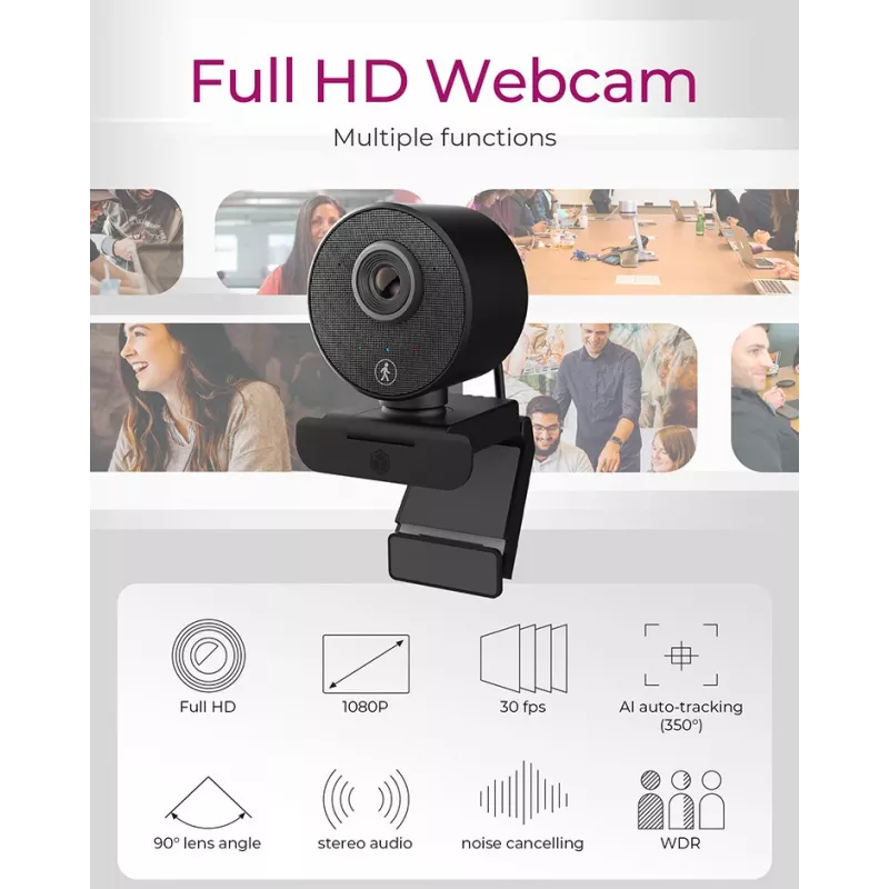 Webcam ICY BOX IB-CAM501-HD 1920 x 1080 píxeles USB 2.0 negra
