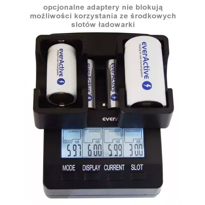 everActive NC-3000 cargador de baterías con procesador para AA/AAA/C/D