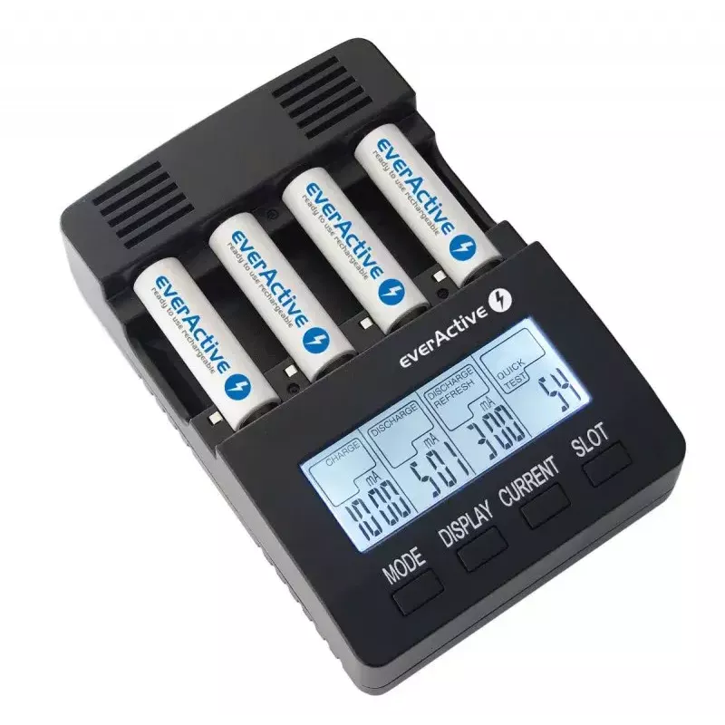 everActive NC-3000 cargador de baterías con procesador para AA/AAA/C/D