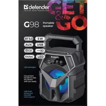 Altavoz portátil mono Defender G98 negro