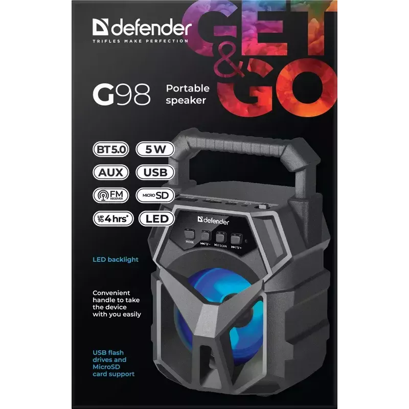 Altavoz portátil mono Defender G98 negro