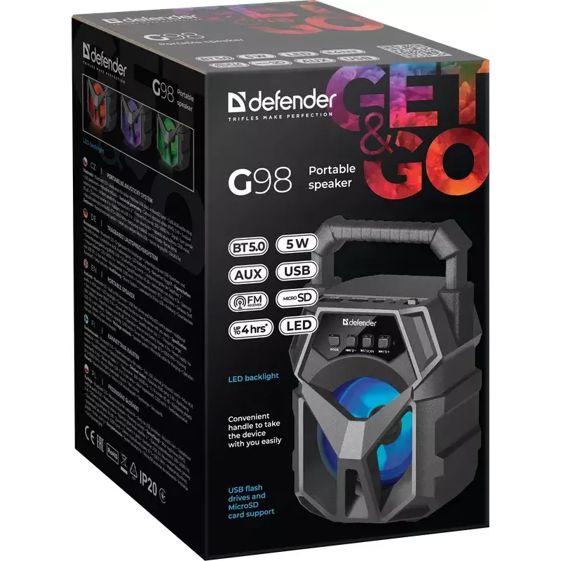 Altavoz portátil mono Defender G98 negro
