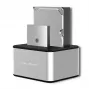 Docking station QOLTEC 5316 para 2x HDD/SSD de 2,5/3,5 pulgadas, SATA, USB 3.0 (5 Gb/s), carcasa de aluminio