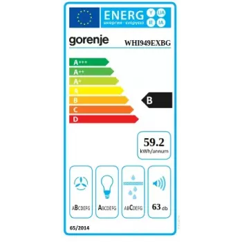 Campana extractora Gorenje WHI949EXBG de pared plateada, acero inoxidable 608 m³/h