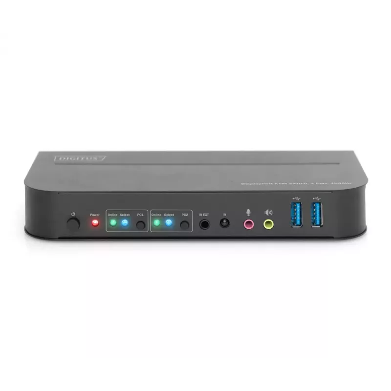 Switch KVM DIGITUS, 2x1 DP, salida DP/HDMI, USB 4Kx2K@60Hz